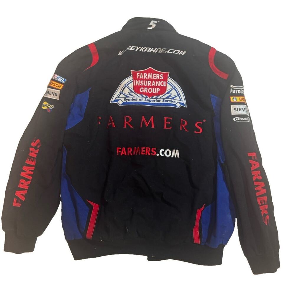 JH Design NASCAR Kasey Kahne #5 Farmers Insurance Racing Jacket Size XL